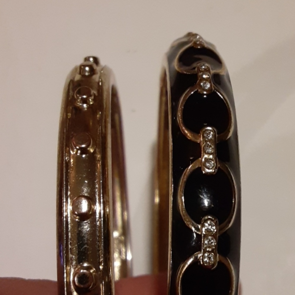 Two Sequin Hinged Bangle Bracelets - image 8